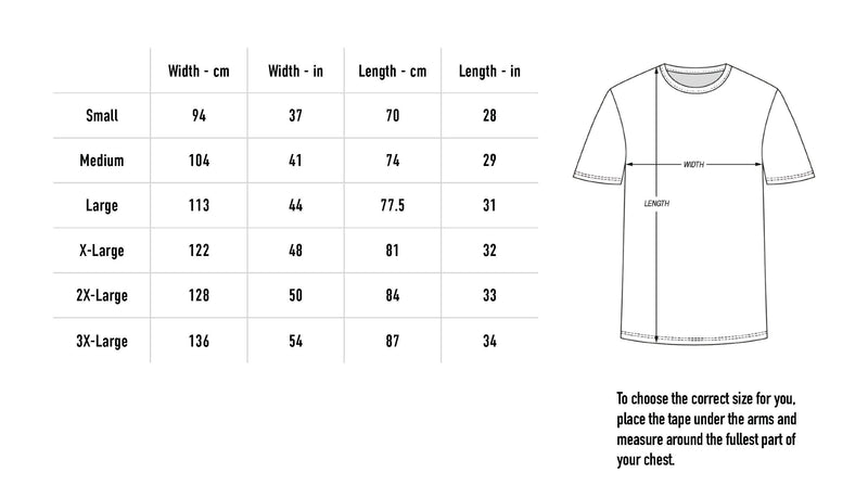 Size chart for That's My Girl Tee - White