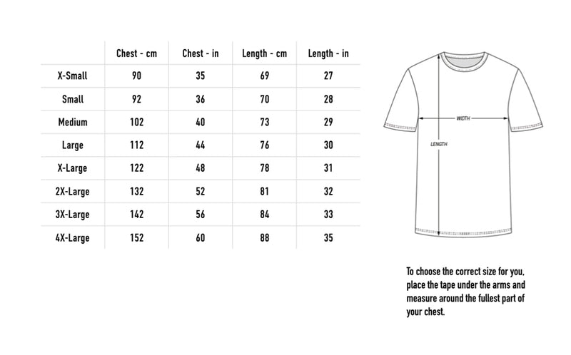 Size chart for Sexy T-Shirt - Black